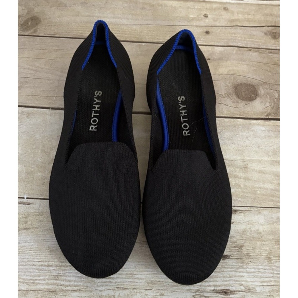 Rothy's Black Knit Ballet Flats Round Toe Slip On Comfort Women's Size 8